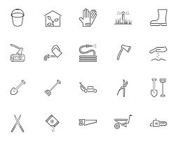 Plumber Tool Line Icons Set Stock