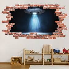 Ufo Alien Spaceship Red Brick 3d Hole