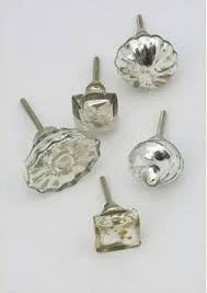 Cabinet Silver Mercury Glass Knobs At