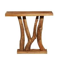 Brown Teak Wood Contemporary Console Table 35 X 32