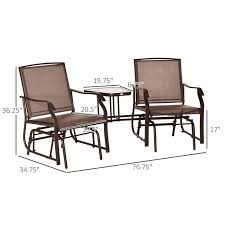 Double Patio Rocker Glider Chairs