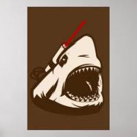 shark with a frickin laser beam poster