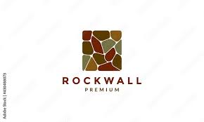 Stone Rock Wall Colorful Logo Vector
