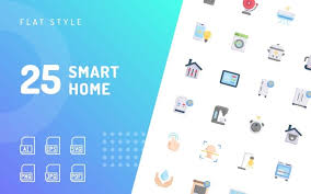 Smart Home Flat Icon Set 123122