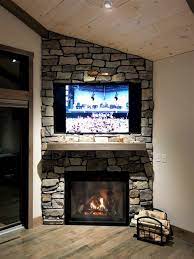 Corner Gas Fireplace Designs Rustic