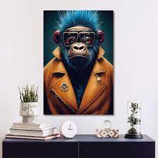 A Cool Monkey Tempered Glass Wall Art