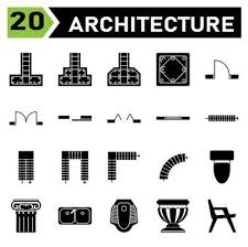 Architecture Symbol Icon Set Include