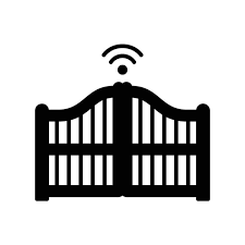 Smart Gate Icon In Black Outline Style