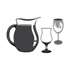 Jug And Glass Of Water Vector Icon
