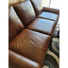 Cabot Brown Top Grain Leather Sofa On