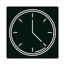 Round Clock Time Block And Line Icon