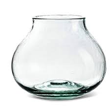 Clear Glass Bulb Shape Vase 8x6h 4in Mouth