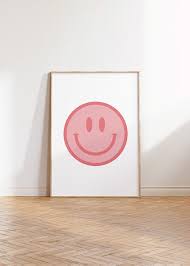 Pink White Smiley Smiley Wall Decor