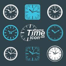 Simple Vector Wall Clocks With Stylized