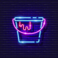 Paint Bucket Neon Icon Vector