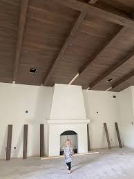 vaulted ceiling beams with laminate