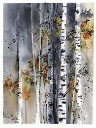Birch Trees Forest Painting By Sophie
