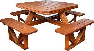 4 X4 Square Picnic Table With Benches