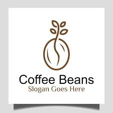 Fresh Coffee Beans With Plant Icon For