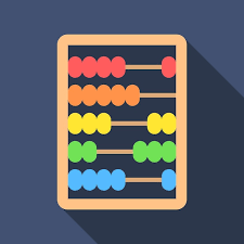 Abacus Flat Icon With Long Shadow Math