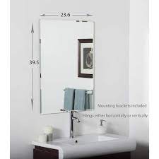Decor Wonderland Ssm216l 39 5 X 23 6 In Vera Rectangle Beveled Large Frameless Bathroom Mirror