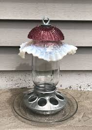 Bird Feeder Antique Glass Mason Jar