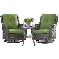 Joyside 3 Piece Wicker Patio Swivel