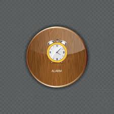 Wooden Wall Clock Vector Art Icons