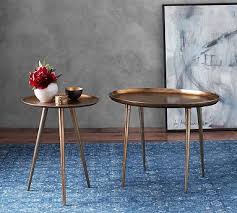 Euclid Round Metal End Table Pottery Barn