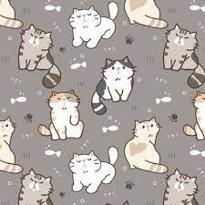 Cute Cat Fabric Wallpaper And
