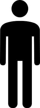 Flat Man Icon Or Symbol In Black Color