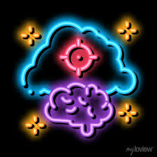 Brain Cloud Target Neon Light Sign