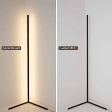 Black Corner Floor Lamp Neutral Light