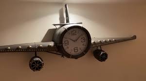 Retro Airplane Clock Metal Wall Clock