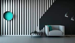 Living Room Vertical Stripes Wall Paint
