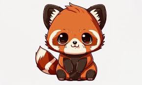 Cute Red Panda Kawaii Clipart Graphic