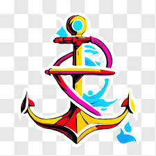 Abstract Anchor With Vibrant Design Png