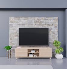 Smart Tv On Brick Wall Background