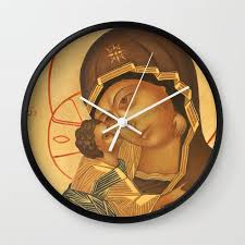Virgin Mary And Baby Wall Clock