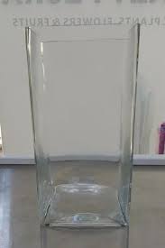 30cms Transpa Square Glass Vase At