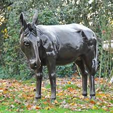 Bronze Donkey Garden Sculpture Black