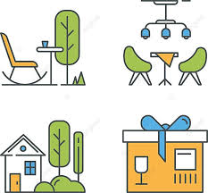 Colorful Apartment Amenities Icons