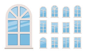Set Windows In White Frames Round