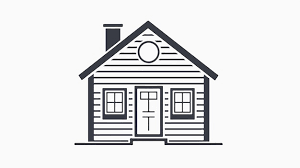 Modern House Icon With Door Outline