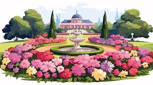 Beautiful Flower Garden Icon Vector