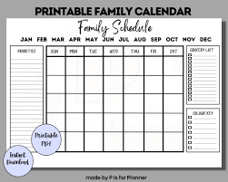 Family Calendar Printable Monthly