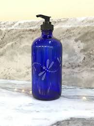 Cobalt Blue Glass Soap Dispenser With