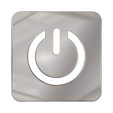 Silver Colored Metal Chrome Web Icon Power