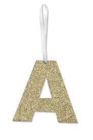 Glitter Alphabet Ornaments Gift Tags