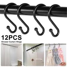 12 Pack Bathroom Shower Curtain Hooks